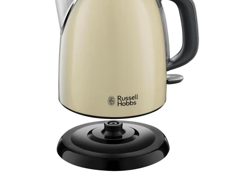 Russell Hobbs Wasserkocher 24994-70 Colours Plus 1 l, Crème, Farbe: Crème, Leistungsaufnahme Betrieb: 2400 W, Material: Edelstahl; Kunststoff, Füllmenge: 1 l, Ausstattung: 360 Grad Sockel; Kontrolleuchten; Deckelverriegelung; Wasserstandsanzeige; Kalkf