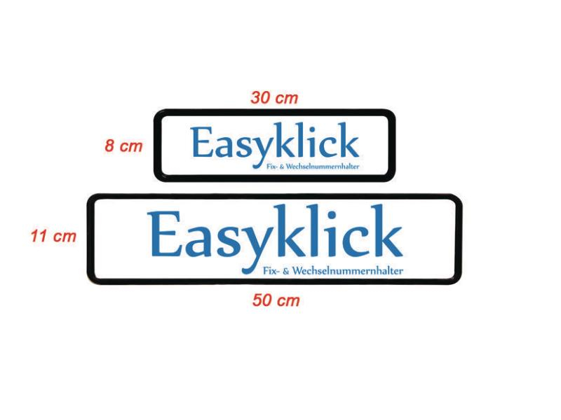 EASYKLICK Kennzeichenhalterset lang, Schwarz, Material: ABS, Format: Langformat, System: Klicksystem