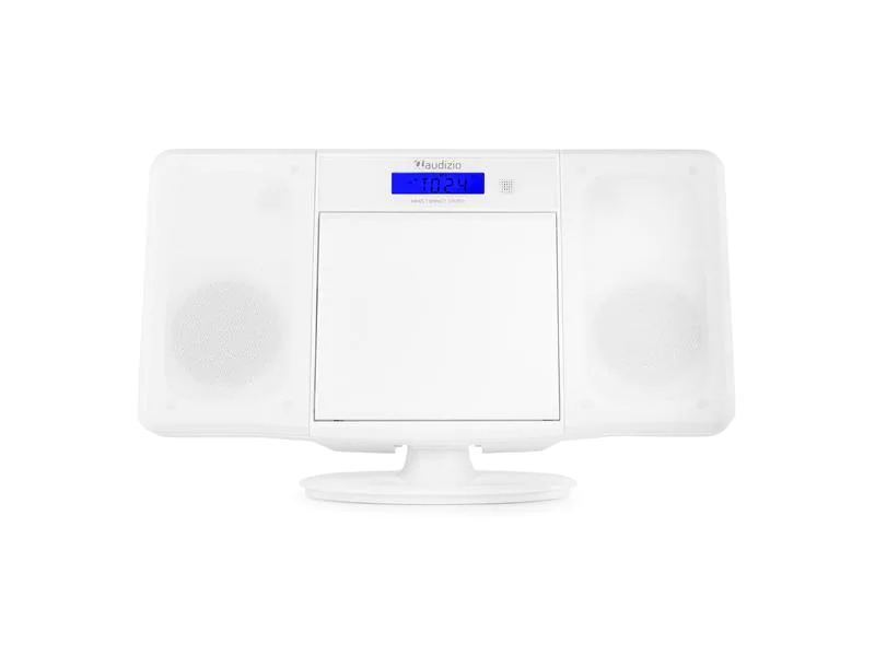 Audizio Radio/CD-Player Nimes Weiss, Radio Tuner: FM, Stromversorgung: Netzbetrieb, Detailfarbe: Weiss, Ausstattung: Fernbedienung, USB, FM Radio, Weckfunktion, Alarm, Bedientasten, Bluetooth, Kopfhöreranschluss, Senderspeicher, CD-Player, AUX-Anschluss,