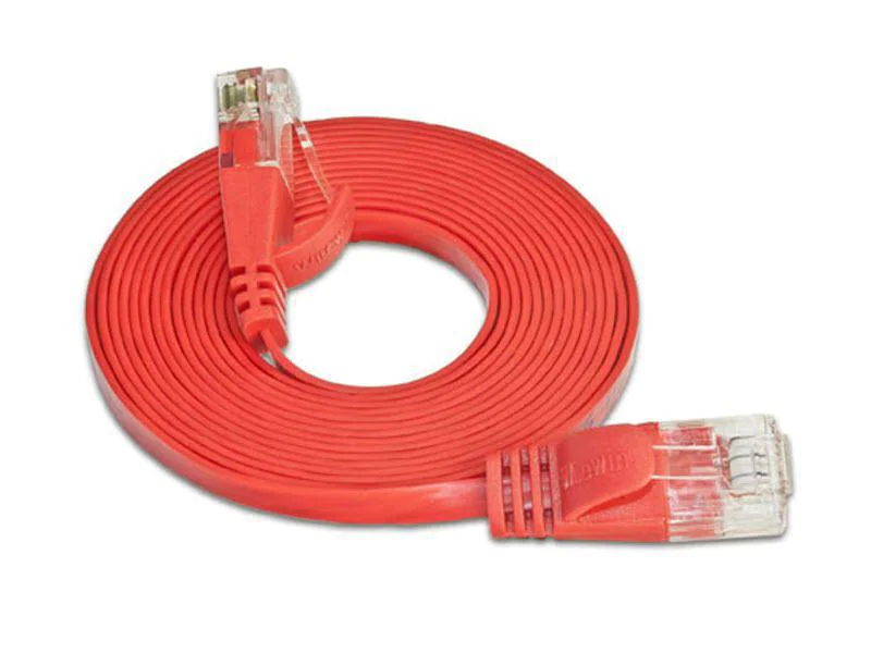 Wirewin Slimpatchkabel Cat 6, UTP, 5 m, Rot, Farbe: Rot, Form: Flach, Zusatzfunktionen: Mit Klinkenschutz, Längenaufdruck auf Stecker, Länge: 5 m, Anschlüsse LAN: RJ45 - RJ45, Produkttyp: Slimpatchkabel