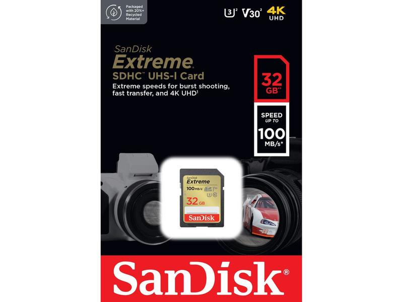 SanDisk Extreme 100MB/s SDHC 32GB V30