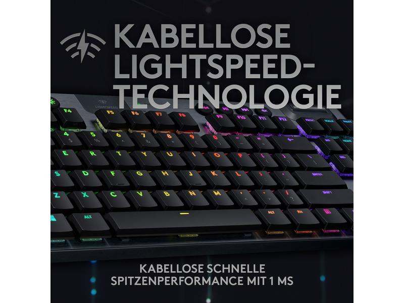 G915 TKL Tenkeyless LIGHTSPEED Wireless RGB Mechanical Gaming Keyboard - GL Tactile - CARBON - CH