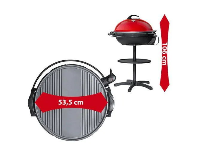 Steba Elektrogrill VG 400 BBQ, Ø 53.5 cm, Betriebsart: Elektrisch, Detailfarbe: Schwarz, Rot, Anzahl Brenner: 0 ×, Integriertes Thermometer: Ja, Typ: Tischgrill, Stand, Zusatzausstattung: Thermostat