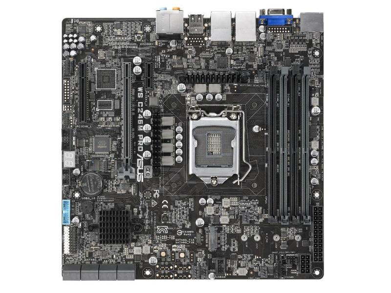 ASUS Mainboard WS C246M PRO, Arbeitsspeicher Bauform: DIMM, Arbeitsspeicher-Typ: DDR4, PCI Steckplätze: Keine, PCI-Express Steckplätze: 1x PCI-Express 3.0 x16, Integrierte Grafik, Prozessorsockel: LGA 1151, RAID Level: 10, Chipsatz: C246