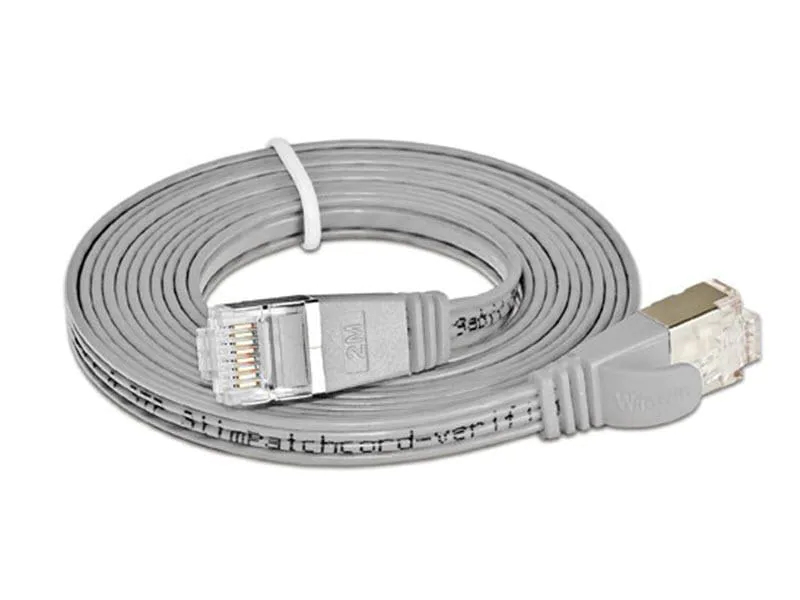 Wirewin Slimpatchkabel Cat 6, STP, 20 m, Grau, Farbe: Grau, Form: Flach, Zusatzfunktionen: Mit Klinkenschutz, Längenaufdruck auf Stecker, Länge: 20 m, Anschlüsse LAN: RJ45 - RJ45, Produkttyp: Slimpatchkabel