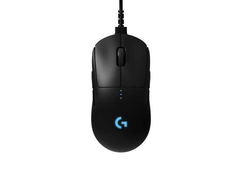 Logitech Gaming-Maus G Pro Wireless Lightspeed, Maus-Typ: Gaming, Bedienungsseite: Universal, Maus Features: Beleuchtung; Daumentaste; Batteriestandsanzeige; Integrierter Speicher; Scrollrad, Farbe: Schwarz, Verbindungsart: Kabellos; Verkabelt, Schnittste