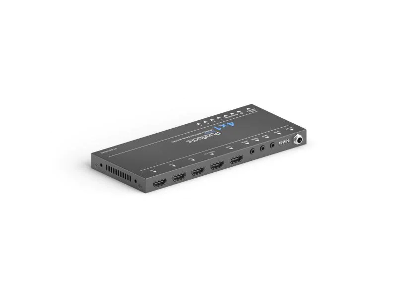 PureTools Switcher PT-SW-HD41E HDMI, Stromversorgung: 5 V DC, Max. Auflösung: 3840 x 2160 (Ultra HD 4K), Anzahl Eingänge: 4 ×, Anzahl Ausgänge: 1 ×, Eingänge: 3.5 mm Klinke, HDMI, Ausgänge: HDMI, 3.5 mm Klinke