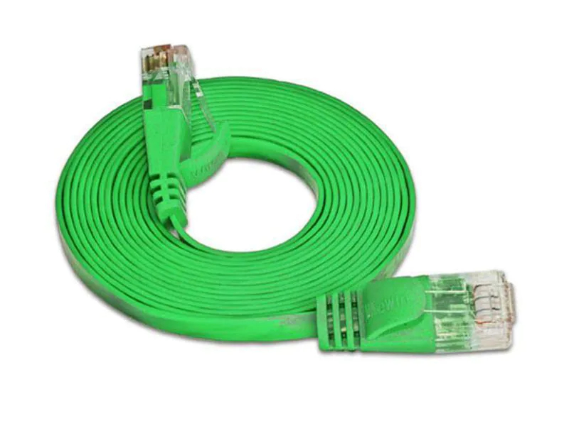 Wirewin Slimpatchkabel Cat 6, UTP, 2 m, Grün, Farbe: Grün, Form: Flach, Zusatzfunktionen: Mit Klinkenschutz, Längenaufdruck auf Stecker, Länge: 2 m, Anschlüsse LAN: RJ45 - RJ45, Produkttyp: Slimpatchkabel