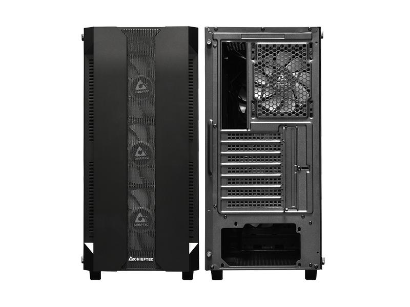 Chieftec GS-01B-OP Hunter, Netzteil vorinstalliert: Nein, Farbe: Schwarz, Anzahl Lüfterplätze: 6, Sichtfenster: Ja, Gehäuse Bauart: Mid-Tower, Unterstützte Mainboards: Micro-ATX, ATX, Mini-ITX