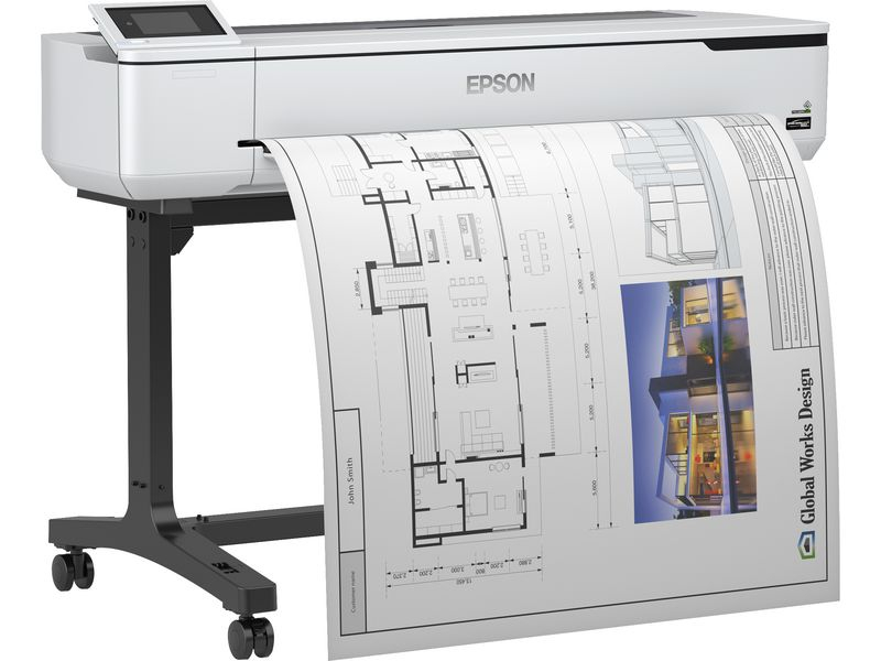 Epson Grossformatdrucker SureColor SC-T5100, Verbindungsmöglichkeiten: LAN; Wi-Fi Direct; WLAN; USB, Druckertyp: Farbig, Drucktechnik: Tintenstrahl, Total Fassungsvermögen Papierzuführungen: 1 Seiten, Funktionen: Drucken, Anzahl Papierzuführungen (int