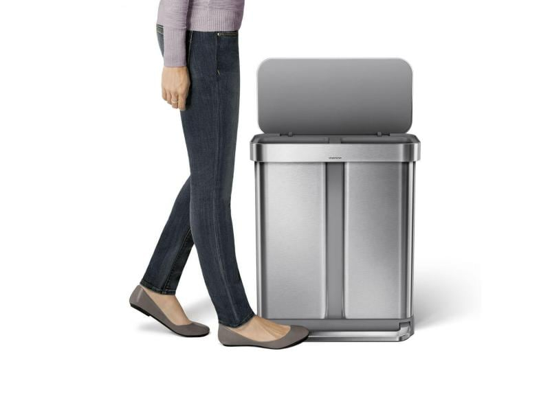 Simplehuman Recyclingbehälter CW2025 58 Liter, Silber