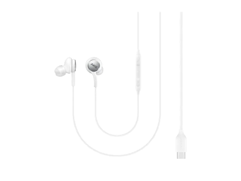 Samsung USB Type-C In-Ear-Kopfhörer EO-IC100, Verbindungsmöglichkeiten: USB Typ-C, Farbe: Weiss, Impedanz: 32 ?, Kopfhörer Trageform: In-Ear, Kopfhörer Bauform: Halboffen, Einsatzbereich: Lifestyle, Kopfhörer Ausstattung: Inline-Fernbedienung; Anruf-