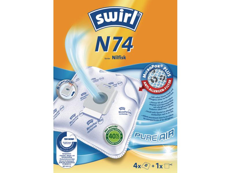 Swirl Staubfilterbeutel N 74 4 Stück, Material: Stoff, Verpackungseinheit: 4 Stück