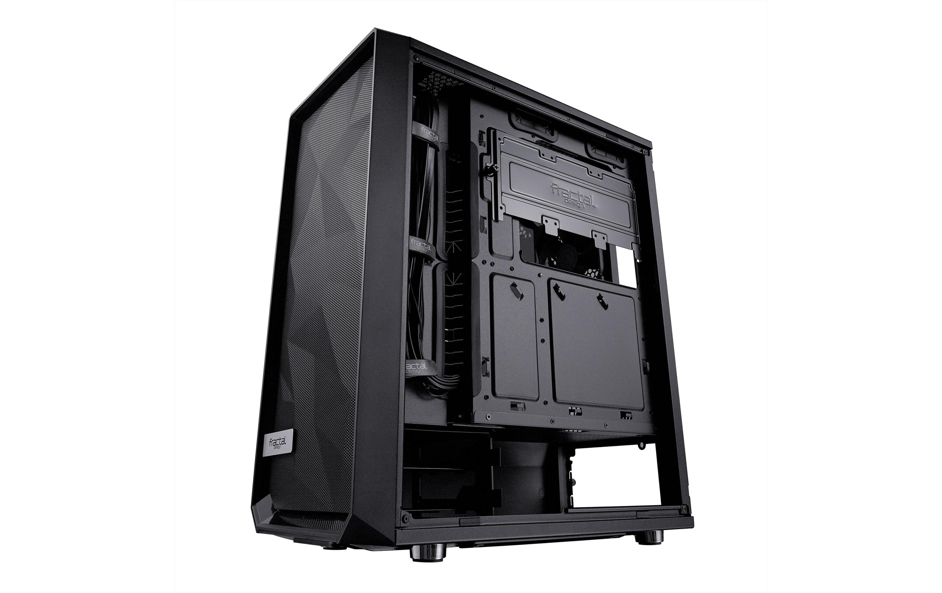 Fractal Design PC-Gehäuse Meshify C Dark TG, Unterstützte Mainboards: Micro-ATX, ITX, ATX, Gehäuse Bauart: Mid-Tower, Detailfarbe: Schwarz, Anzahl Lüfterplätze: 7, Sichtfenster: Ja, Netzteil vorinstalliert: Nein