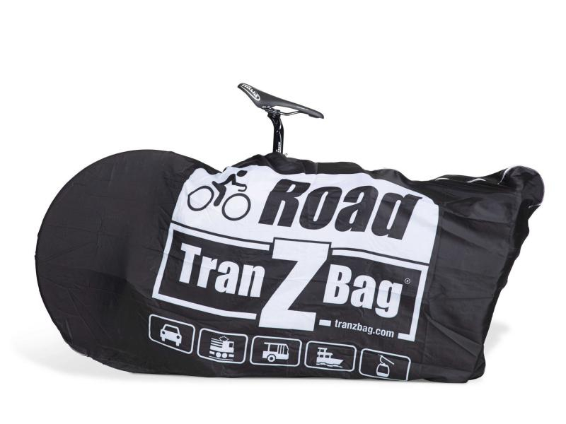 TranZBag Fahrradtransporttasche Road, Taschenart: Transporttasche, Volumen: 1 Stück, Sportart: Radsport, Farbe: Schwarz; Weiss, Rennradsattel ist Traggriff