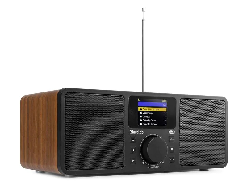 Audizio Internet Radio Rome Braun, Radio Tuner: Internetradio, DAB+, FM, Stromversorgung: Netzbetrieb, Farbe: Braun, Ausstattung: Weckfunktion, Bluetooth, WLAN, Typ: Tischradio