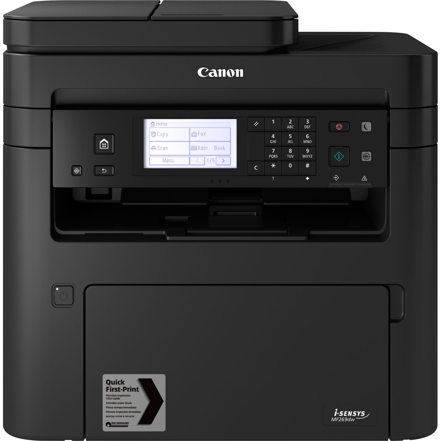 Cannon i-SENSYS MF269dw, Schwarzweiss Laser Drucker, A4, 28 Seiten pro Minute, Drucken, Scannen, Kopieren, Fax, Duplex