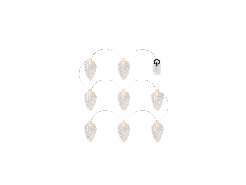 Sirius LED-Lichterkette Celina Tannenzapfen, Transparent, 8 LED, Betriebsart: Batteriebetrieb, Farbe: Transparent, Aussenanwendung: Nein, Anzahl Lampen: 8 ×, Gesamtlänge: 2.15 m, Kabellänge mit Leuchtmittel: 1.9 m