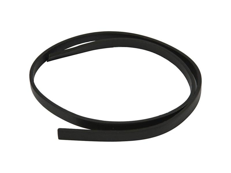 Creativ Company Kunstlederband 10 mm, schwarz, 1 m, Länge: 1 m, Durchmesser: 10 mm, Farbe: Schwarz, Schmuckband-Art: Kunstlederband