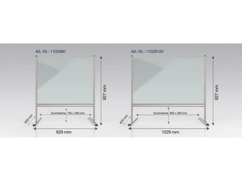 magnetoplan Thekenaufsatz Acrylglas, (B)1.029 x (H)927 mm