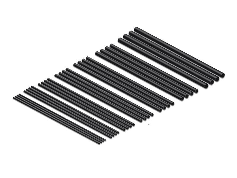Delock Schrumpfschlauch 28er-Set, 10 cm, Breite: 3 mm, 5 mm, 4 mm, 3.5 mm, 2 mm, 1.5 mm, Länge: 10 cm, Material: Polyolefin, Farbe: Schwarz