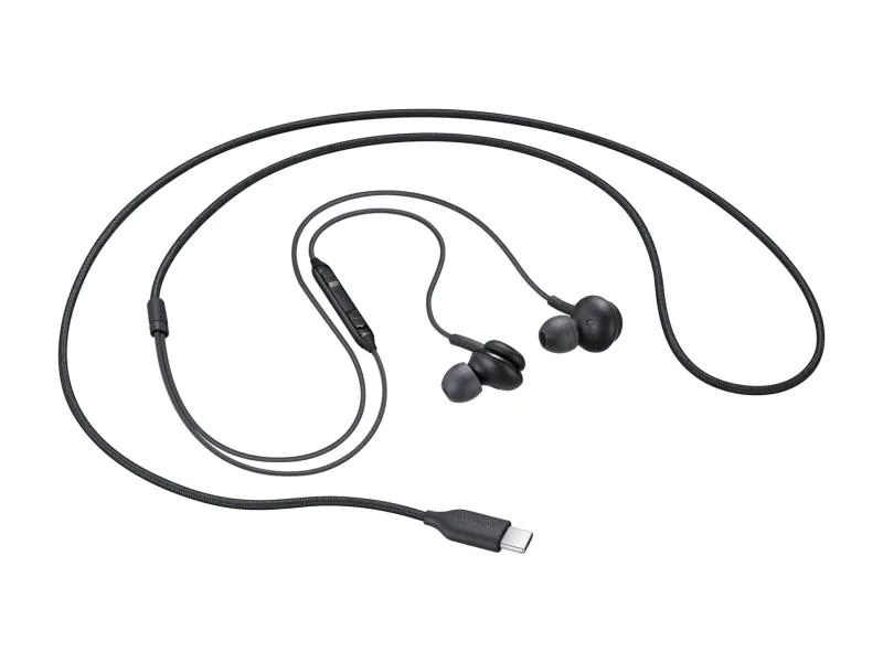 Samsung USB Type-C In-Ear-Kopfhörer EO-IC100, Verbindungsmöglichkeiten: USB Typ-C, Farbe: Schwarz, Impedanz: 32 ?, Kopfhörer Trageform: In-Ear, Kopfhörer Bauform: Halboffen, Einsatzbereich: Lifestyle, Kopfhörer Ausstattung: Inline-Fernbedienung; Anru