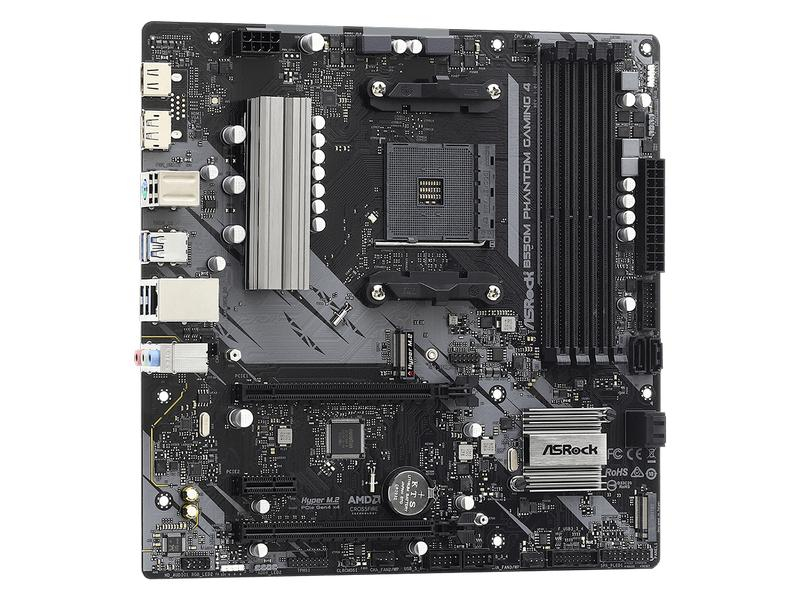 B550M PHANTOM GAMING 4 AM4 MATX SND+GLN+U3.2+M2 SATA 6GB/S DDR4  AM4 IN CPNT