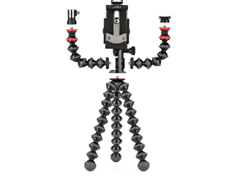 Joby Stativ GorillaPod Mobile Rig, Eigenschaften: Videostativ, Material: Plastik; Aluminium, Stativ-Bauart: Dreibeinstativ, Stativgewinde: 1/4", Stativ-Ausstattung: Foto-Videokopf, Länge ausgefahren: 33 mm, Gewicht: 362 g, Belastbarkeit: 0.6 kg