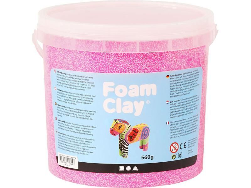 Creativ Company Modelliermasse Foam Clay Neonpink 560 g, Packungsgrösse: 1 Stück, Set: Nein, Anwender: Erwachsene, Kinder, Farbe: Neonpink, Effekte: Neon, Modelliermasse Art: Modelliermasse