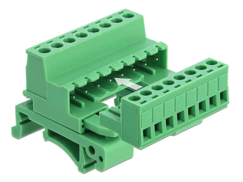 Delock Terminalblock 8 Pin, 5,08mm Rastermass gewinkelt, Zubehörtyp: Terminalblock, Verpackungseinheit: 1 Stück