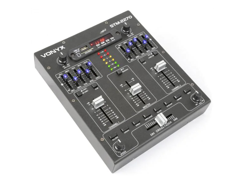 Vonyx DJ-Mixer STM2270, Bauform: Clubmixer, Signalverarbeitung: Analog, Anzahl Kanäle: 4