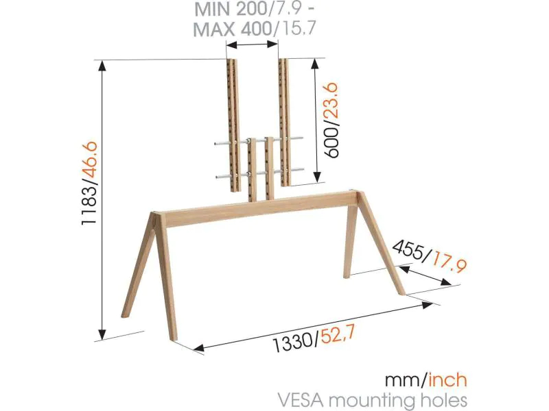 Vogel's Standfuss NEXT OP2 Eiche, Eigenschaften: Universell einsetzbar, Höhenverstellbar: Nein, Maximale Bildschirmgrösse: 77 ", Farbe: Eiche, Maximale Tragkraft: 50 kg