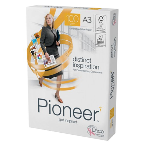 Kopierpapier PIONEER | A3 | 100g | 171er Weisse Kopier-/Preprintpapier, hochweiss, holzfrei