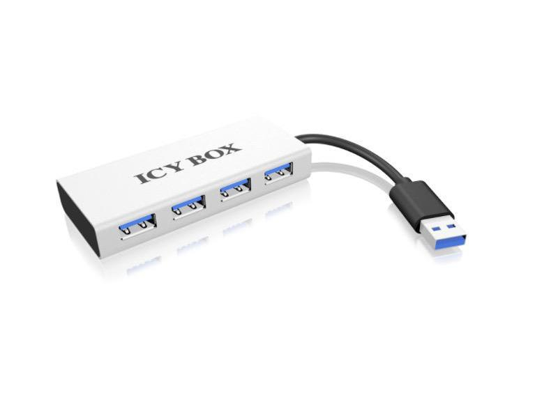 ICY BOX 4 Port Hub USB 3.0 IB-AC6104 Aluminium silver