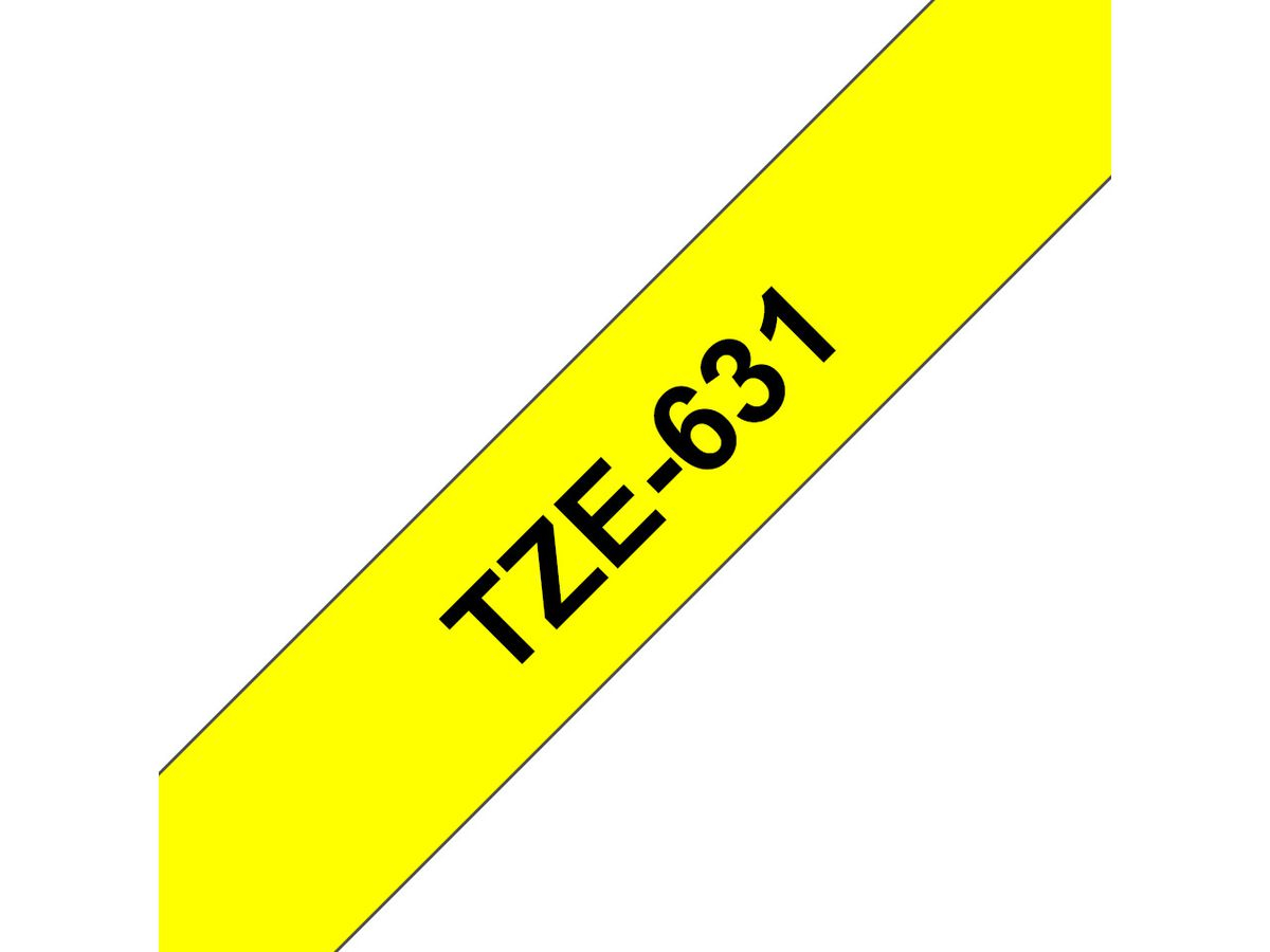 Brother Beschriftungsband TZe-631 Schwarz auf Gelb 12 mm x 8 m