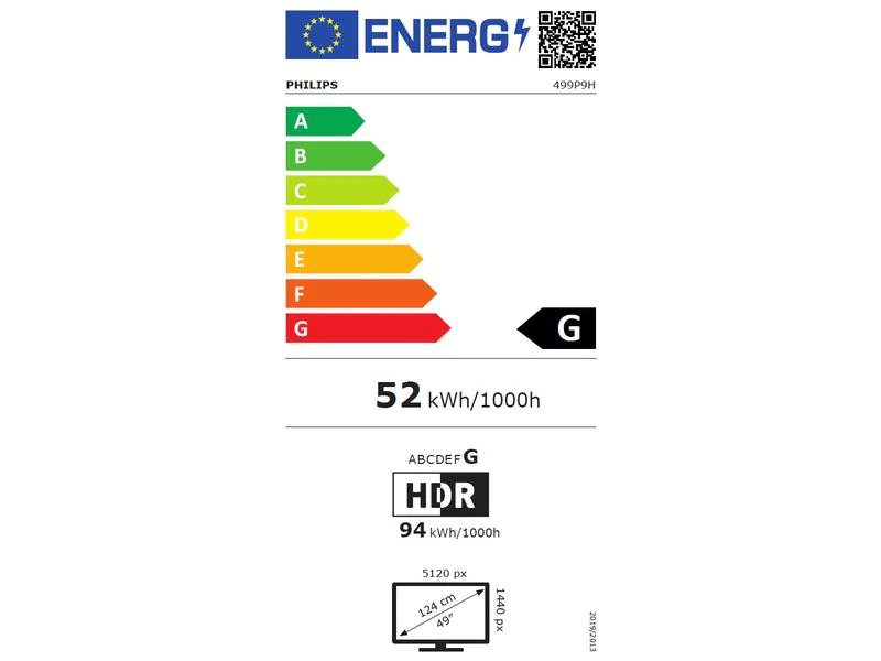 Philips 499P9H/00, 48.8 Zoll LED, 5120 x 1440 Pixel Full HD, 32:9, HDMI USB, Schwarz