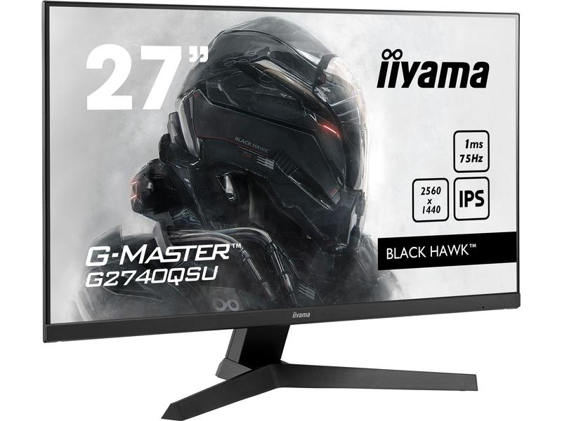 iiyama Monitor G-MASTER G2740QSU-B1, Bildschirmdiagonale: 27 ", Auflösung: 2560 x 1440 (WQHD), Anschlüsse: Kopfhörer, DisplayPort, HDMI, Anwendungsbereich: Gaming, Ergonomie: Neigbar, Curved: Nein