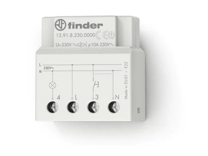 Finder elektronischer Schrittschalter Serie 13 10A, Ausführung: Elektronischer Schrittschalter, Schaltbare Kontakte: 1 ×, Steuerspannung: 230 V