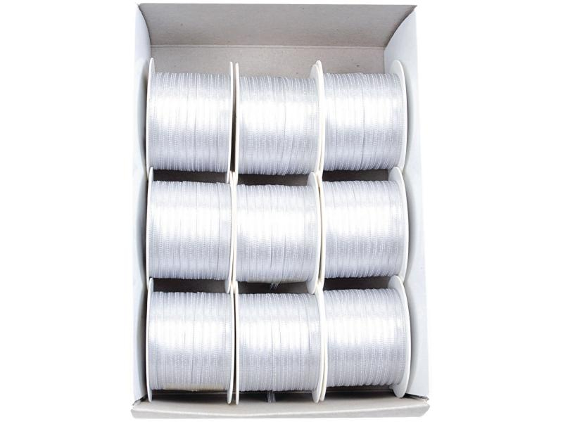 GOLDINA Textilband 3 mm x 10 m, Weiss, Breite: 3 mm, Farbe: Weiss, Verpackungseinheit: 1 Stück, Länge: 10 m, Band-Art: Satinband