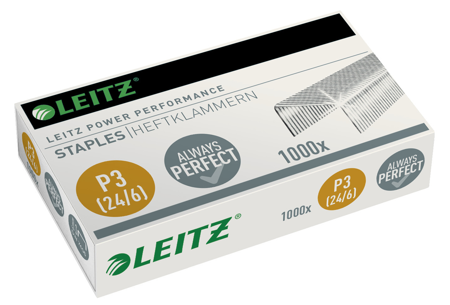 LEITZ Heftklammern P3 55700000 verzinkt 24/6 1000 Stk.