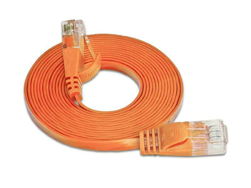 Wirewin Slimpatchkabel Cat 6, UTP, 0.75 m, Orange, Farbe: Orange, Form: Flach, Zusatzfunktionen: Mit Klinkenschutz, Längenaufdruck auf Stecker, Länge: 0.75 m, Anschlüsse LAN: RJ45 - RJ45, Produkttyp: Slimpatchkabel