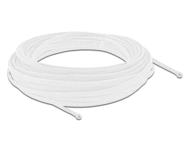 Delock Kabelschlauch dehnbar, 10m x 3mm, weiss, Breite: 3 mm, Länge: 10 m, Produkttyp: Kabelschlauch, Ausstattung Kabelmanagement: Elastisch, Wiederverwendbar, Zuschneidbar, Verpackungseinheit: 1 Stück, Material: Polyester