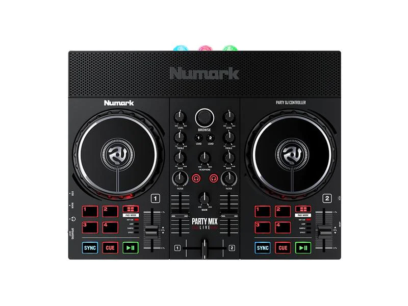 Numark DJ-Controller Party Mix Live, Anzahl Kanäle: 2, Ausstattung: Pads, Integriertes Audio Interface, Jogwheels
