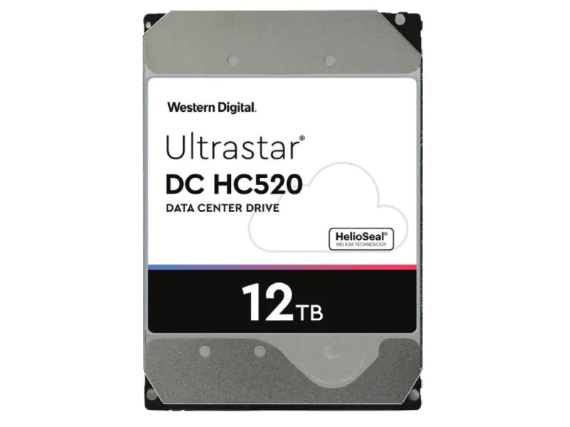 Western Digital Harddisk Ultrastar DC HC520 512e SE SATA 3.5" 12 TB, Speicher Anwendungsbereich: Server, Speicherkapazität total: 12 TB, Dauerbetrieb, Speicherschnittstelle: SATA III (6Gb/s), Festplatten Formfaktor: 3.5", Festplatten Schnittstelle: SATA,