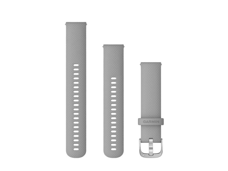 GARMIN Schnellwechsel-Armband 20 mm, Silikon, Farbe: Grau, Silber