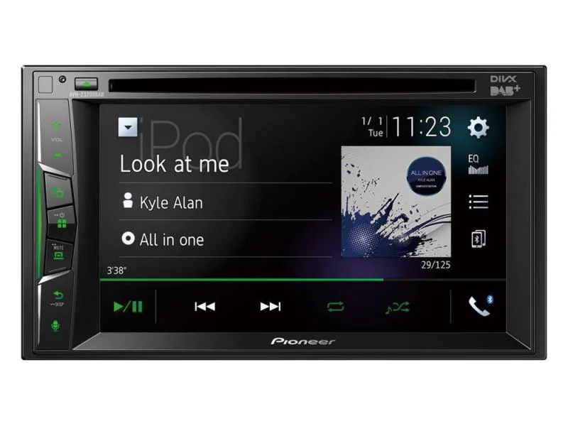 Pioneer Moniceiver AVH-Z3200DAB 2 DIN, Optisches Laufwerk: CD-Player, Verbindungsmöglichkeiten: Bluetooth; USB, Radio Tuner: DAB+; FM, Frontanschlüsse: Kein, Bluetooth, Autoradio Einbaugrösse: 2 DIN, Touchscreen, Smartphone Integration: Für Android Ph