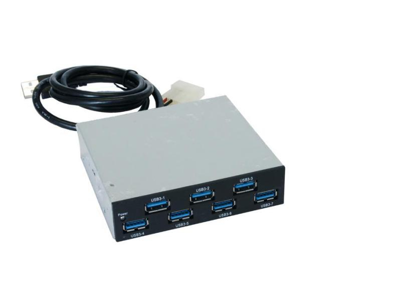exSys EX-1167,Interner USB 3.0 HUB,mit 7 Ports für 3.5" Front-Einbau,Chip-Set: VIA VL810,