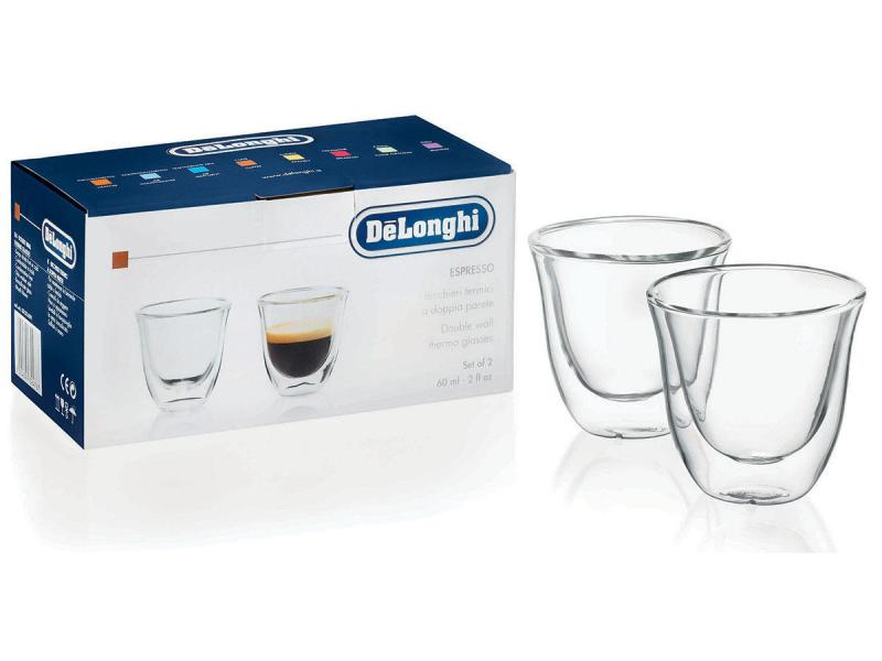 De'Longhi Espresso Becher 60 ml, 2 Stück, Transparent