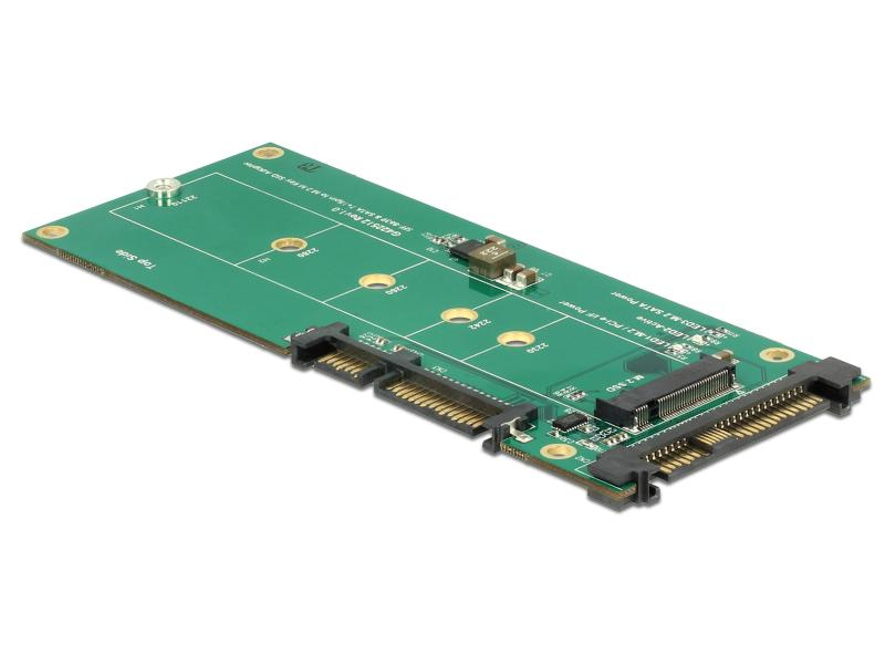 Delock Adapterplatine M.2 NVMe - U.2/SATA, Zubehörtyp: Adapterplatine, SATA M.2 Modul muss per SATA angebunden oder M.2 NVME Modul muss per U.2 angeschlossen werden