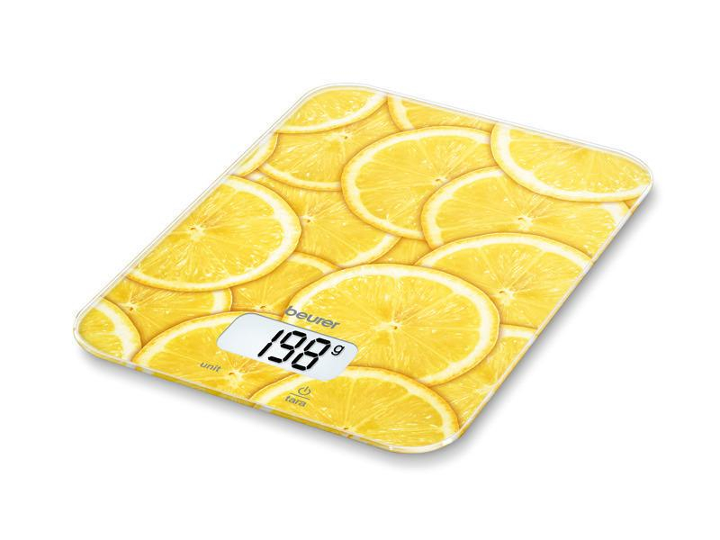 Beurer Küchenwaage KS19 Lemon, Bedienungsart: Tasten, Messschritte: 1 g, Tara-Zuwiegefunktion, Gewicht Max.: 5 kg